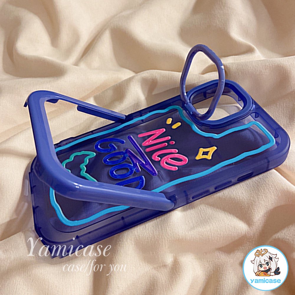 Ốp Điện Thoại TPU Dẻo Họa Tiết Chữ Phong Cách Graffiti Kèm Giá Đỡ Nhẫn Cho IPhone 14 11 12 13 Pro Max