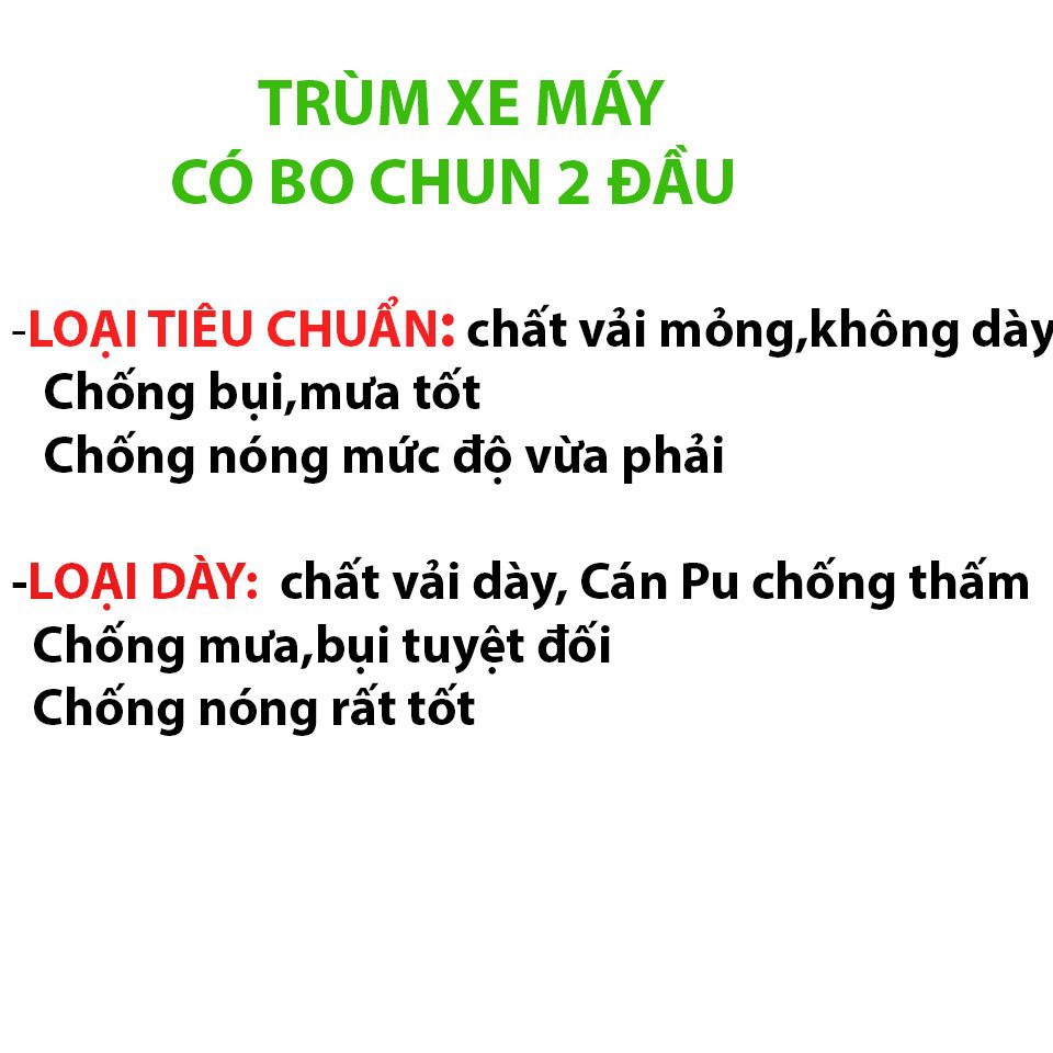 Bạc trùm ,Áo trùm xe máy chống thấm,chống nắng loại tốt