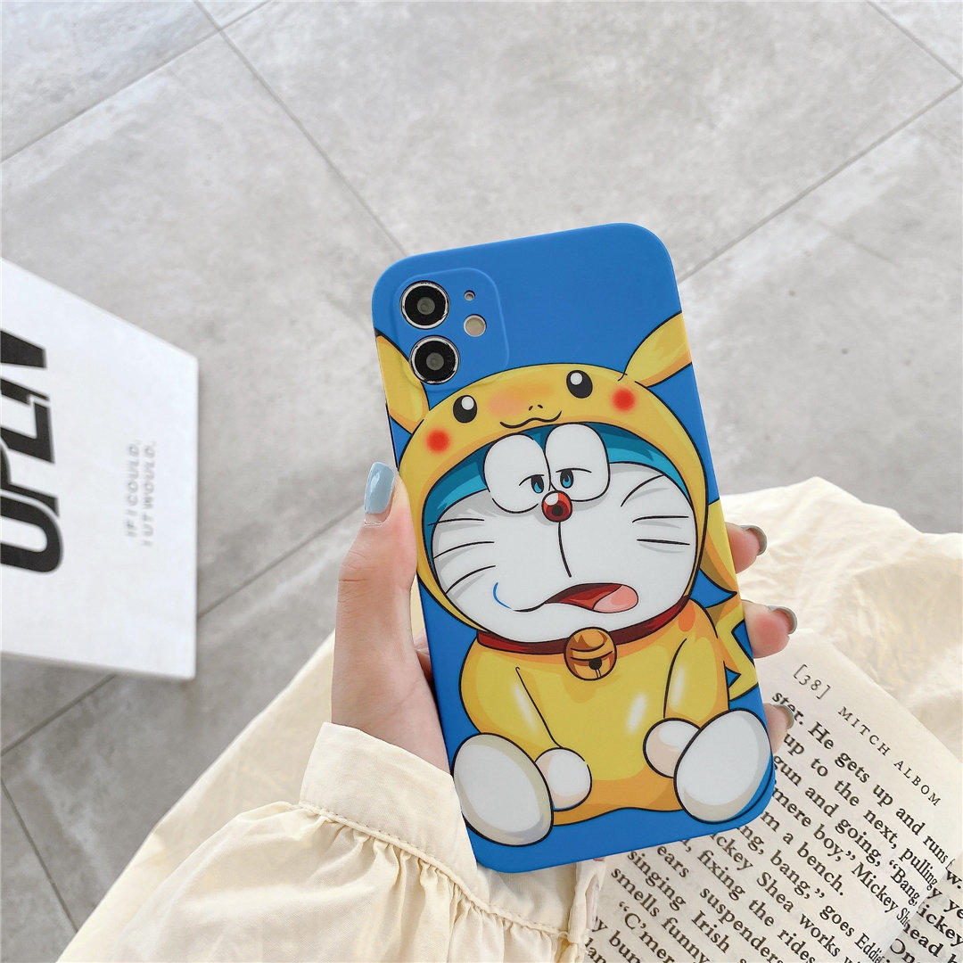 Ốp điện thoại nhựa mềm in hình Doraemon mặc đồ Pikachu cho iPhone12 mini 11 PRO MAX 7/8plus SE2020 X/XS XR XSMAX