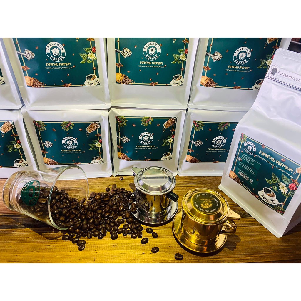 Tealands Coffee gói 500g Chuyên Pha Phin, Dòng Coffee Thượng Hạng thơm ngon từ hạt Arabica, Robusta 