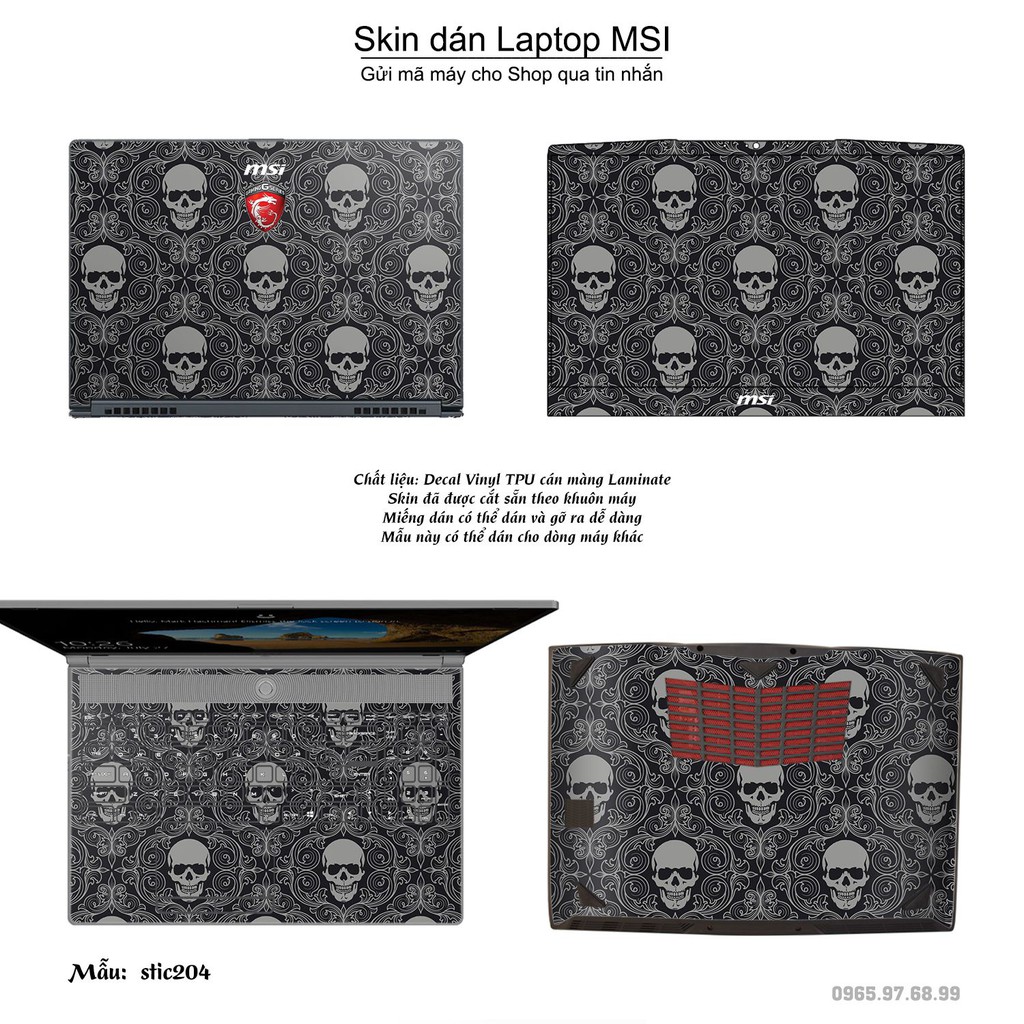 Skin dán Laptop MSI in hình Hoa văn sticker _nhiều mẫu 33 (inbox mã máy cho Shop)