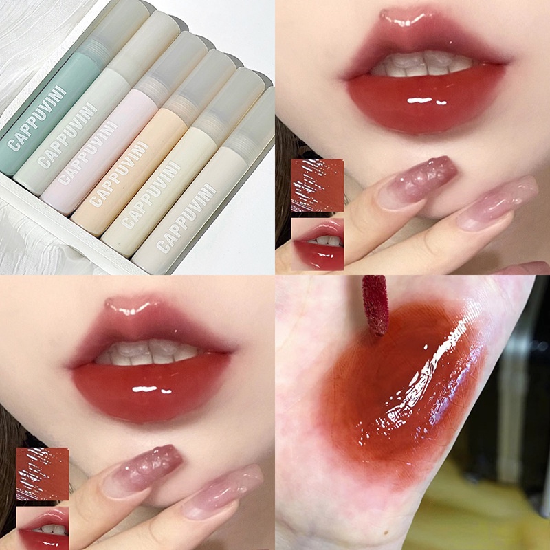 Son Bóng Dạng Lỏng 6 Màu Dưỡng Ẩm Tiện Dụng