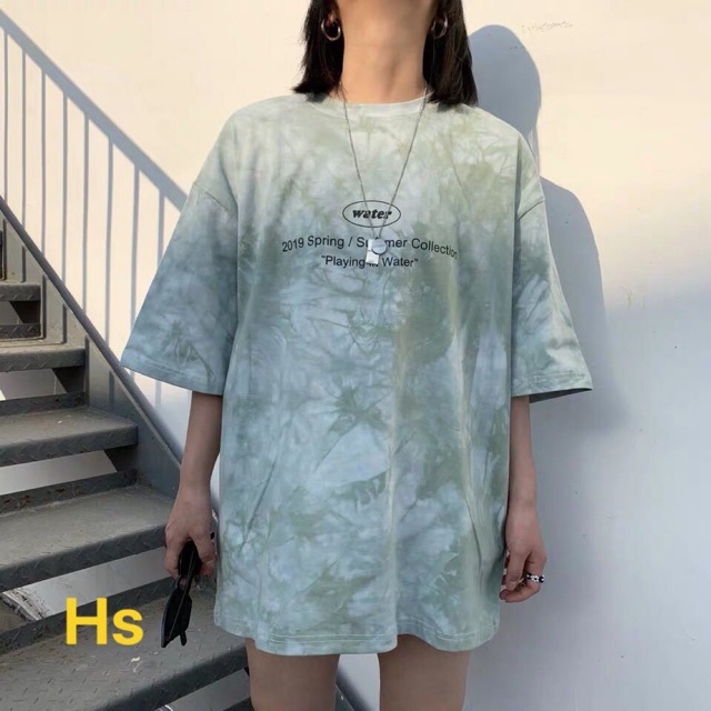 Áo thụng kẻ loang màu water unisex basic hít hot