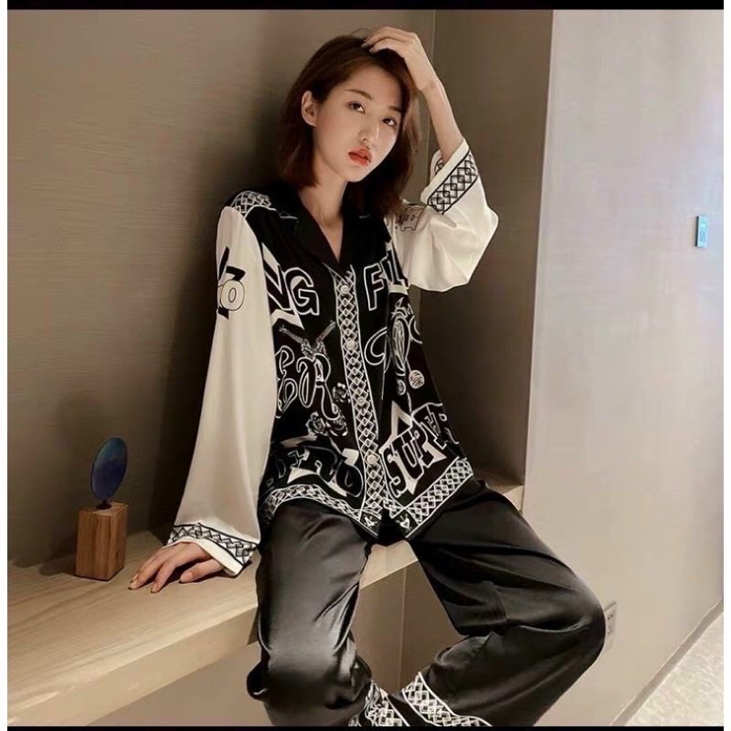 [Tay Dài 3D ]Pyjama Đồ Bộ Bigsize 55-100kg Diện cực Đẹp Chất Satin Cao Cấp