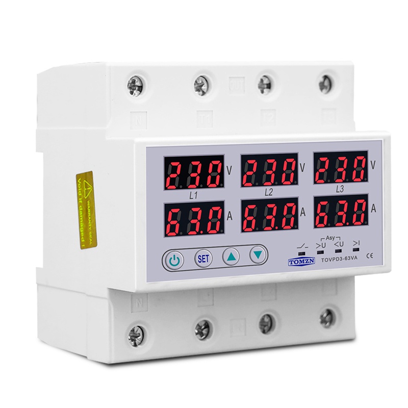 Rơ Le Điện Áp 3 Pha 3P + N Bảo Vệ Dưới Điện Áp 63A 230V