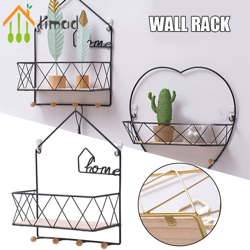 【COD】 # limad Kệ đựng đồ gắn tường không đục lỗ bằng kim loại phong cách Bắc Âu cho nhà bếp nhà tắm có sẵn