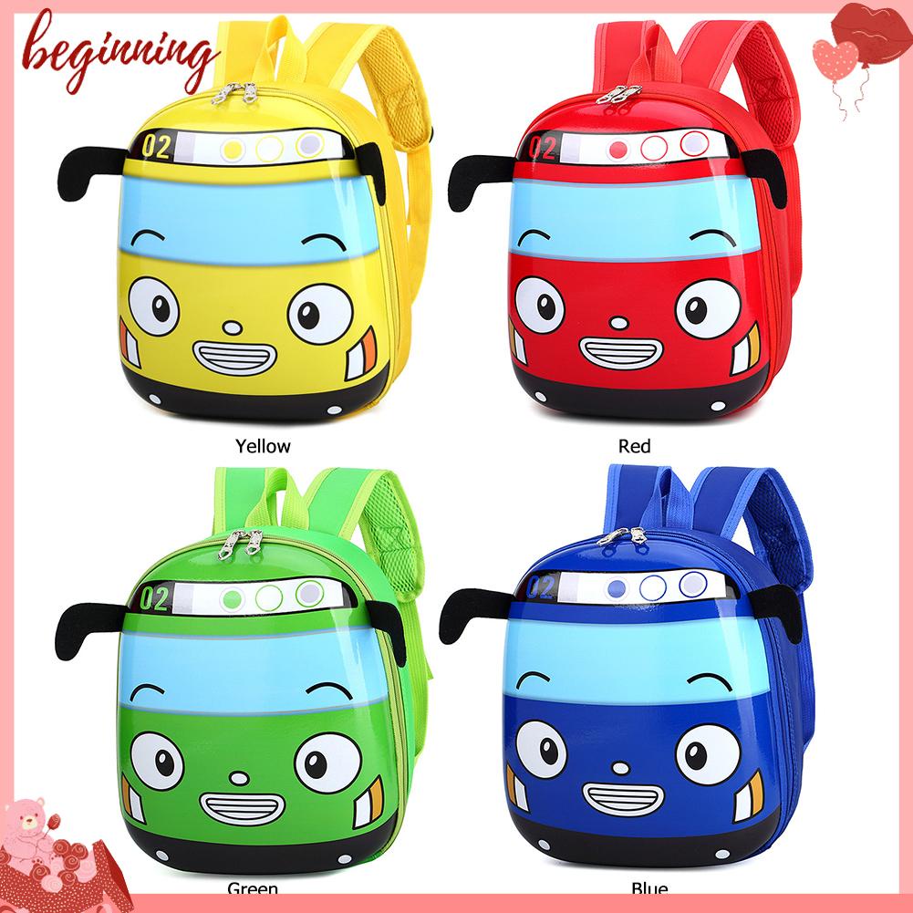 ✿Bắt Đầu✿Ba Lô Đi Học Hình Xe Buýt Hoạt Hình 3D Tinh Tế Cho Bé✿