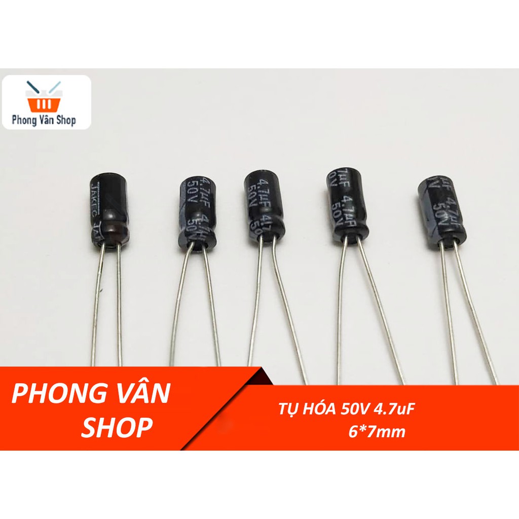 20 Tụ 50v 4.7uf - Tụ hóa 6x7mm