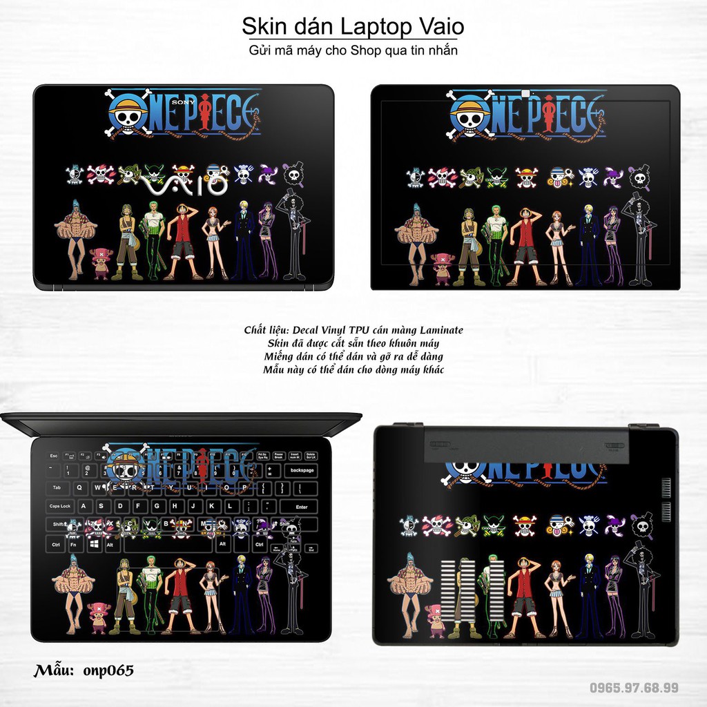 Skin dán Laptop Sony Vaio in hình One Piece _nhiều mẫu 4 (inbox mã máy cho Shop)