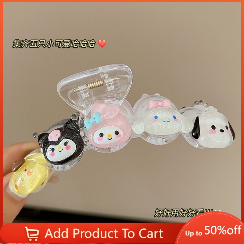 Kẹp Tóc Móng Vuốt Lớn Trong Suốt Sanrio Kulomi Dễ Thương Cho Bé Gái