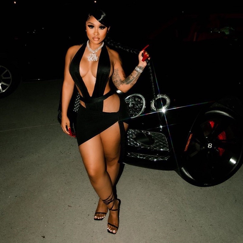 DUNEA Bộ Áo Liền Quần Cổ Chữ V Sâu Quyến Rũ Dành Cho Nữ