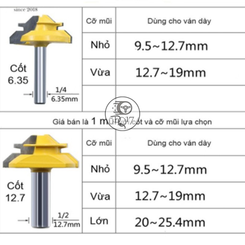 [ MŨI PHAY GHÉP VÁN CỠ 12LY7 GHÉP VÁN RỘNG 12LY7 ] 100% NHƯ HÌNH DÙNG ĐỂ GHÉP VÁN