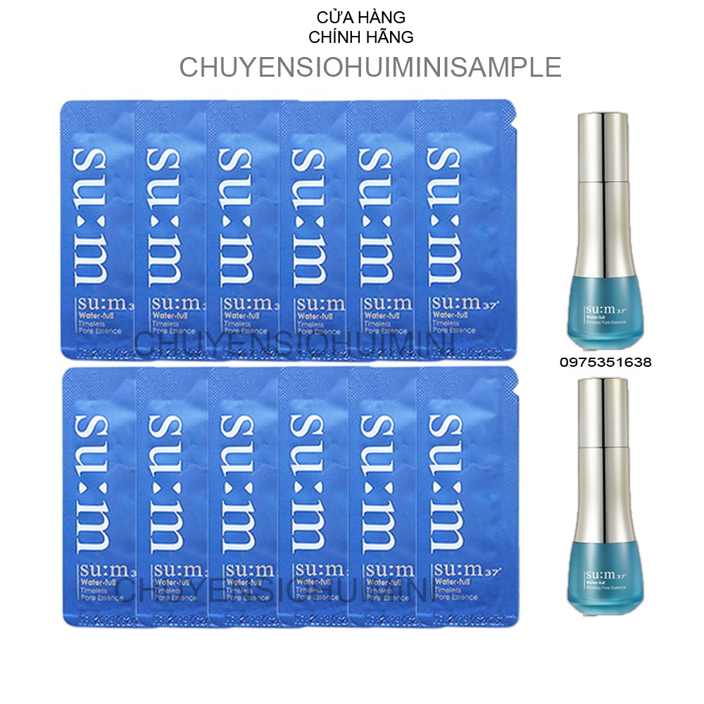 Gói sample tinh chất se khít lỗ chân lông và kiểm soát nhờn Su:m37 Water-full Timeless Pore Essence 1ml
