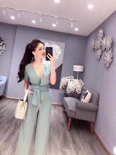 JUM CỔ CHÉO THẮT NƠ EO