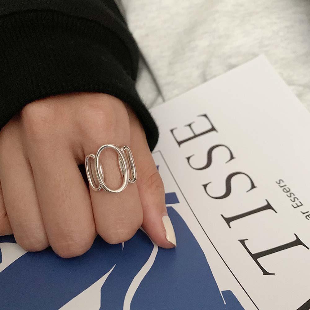 Nhẫn Hở Họa Tiết Hình Học Phong Cách Hiphop Thời Trang Hàn Quốc Cho Nữ