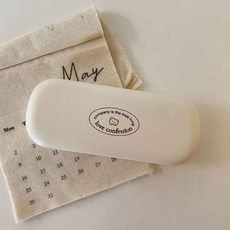 Hộp Đựng Mắt Kính Giả Da PU Họa Tiết Gấu Hoạt Hình Dễ Thương