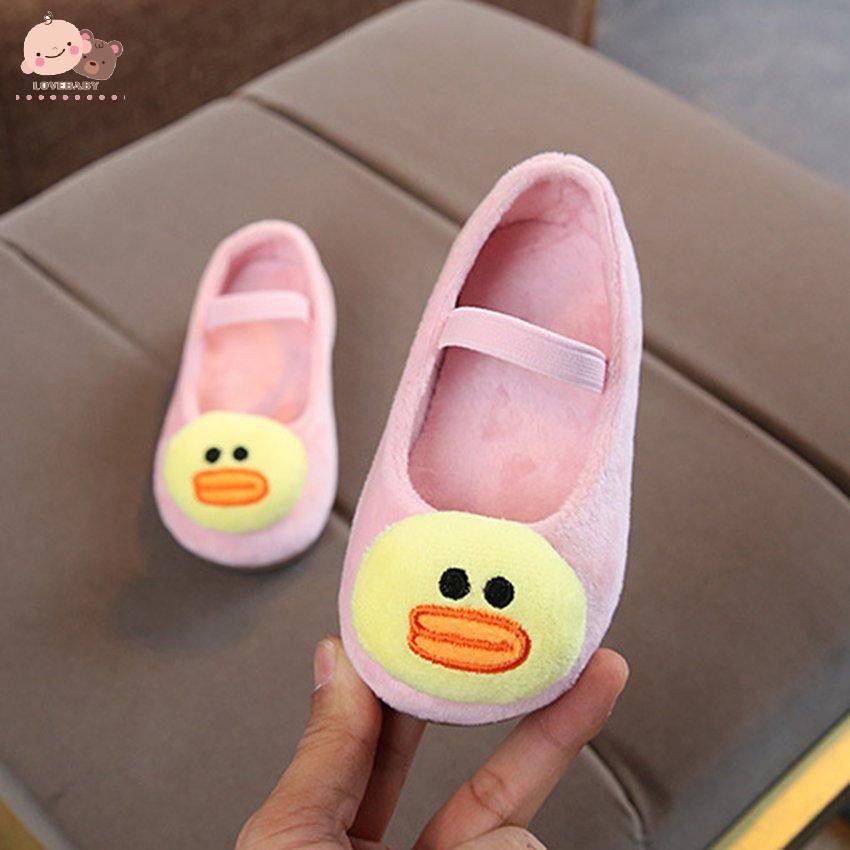 Giày Da Lộn Họa Tiết Hoạt Hình Thời Trang Thu Đông Phong Cách Hàn Quốc Cho Bé