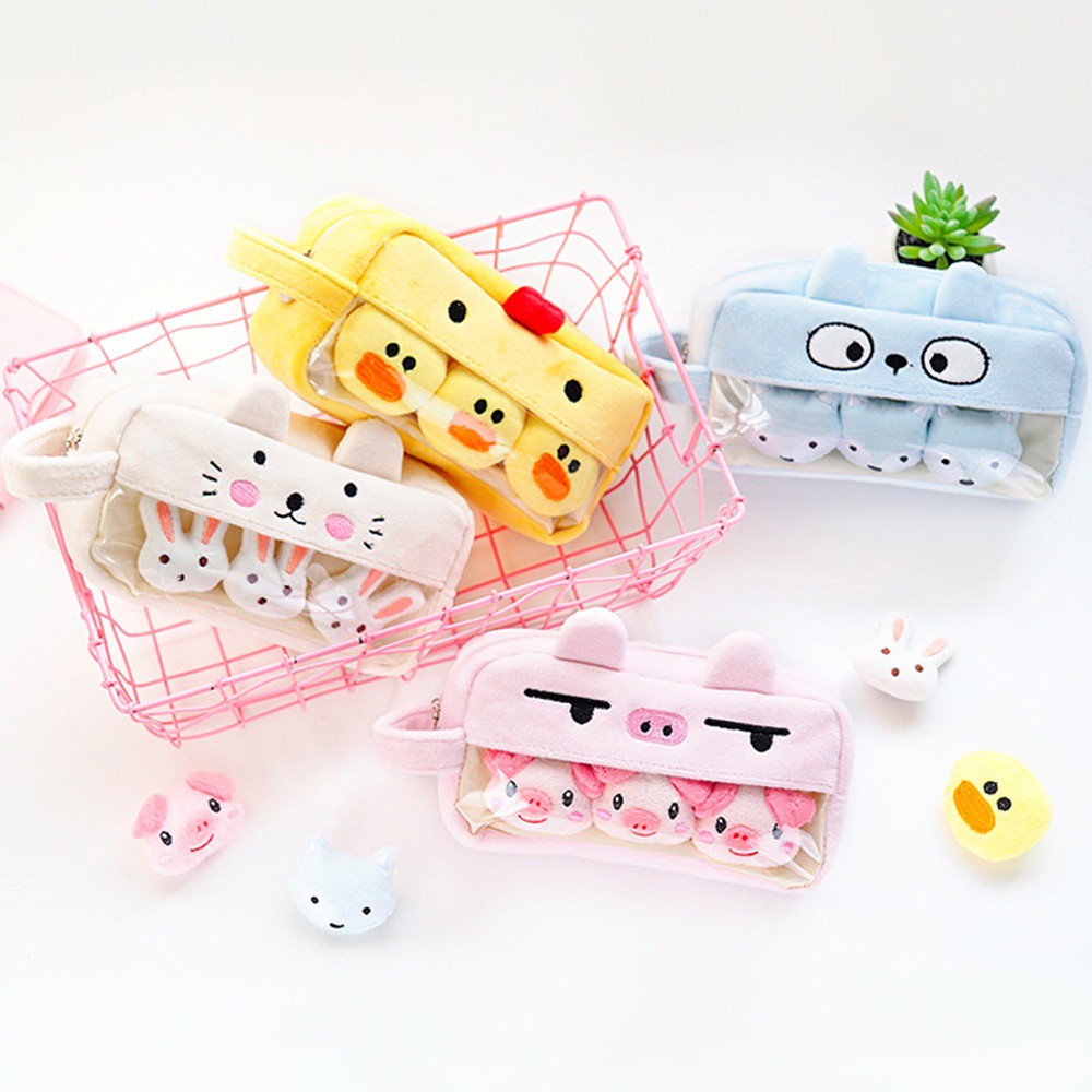 Túi Đựng Bút Bằng Vải Bông Cỡ Lớn Nhiều Màu Dễ Thương Sáng Tạo