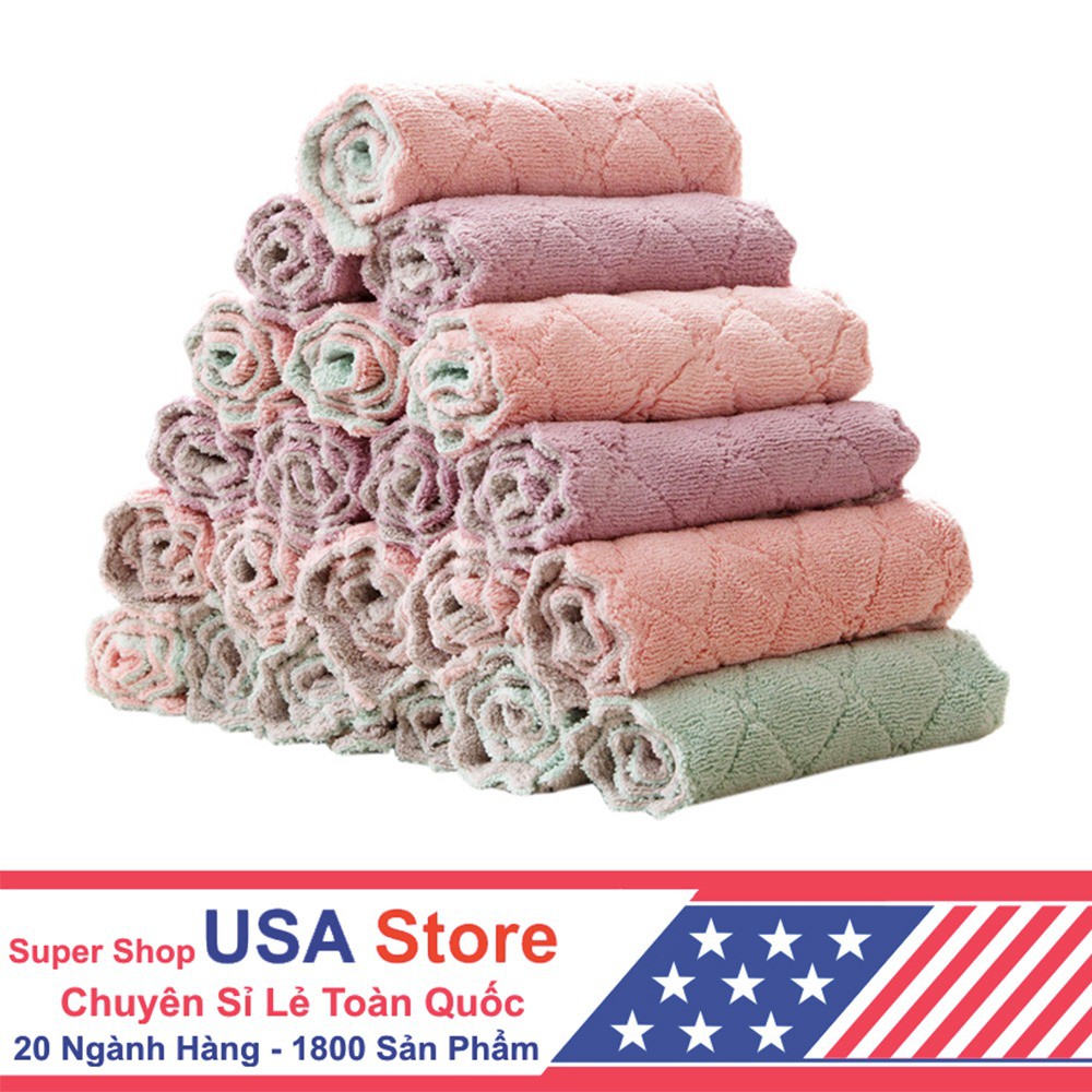 Bán Sỉ Khăn Lau Bát Vuông Kiểu Mới Nhiều Màu - Sợi Cotton Siêu Thấm - 25x15cm | BigBuy360 - bigbuy360.vn