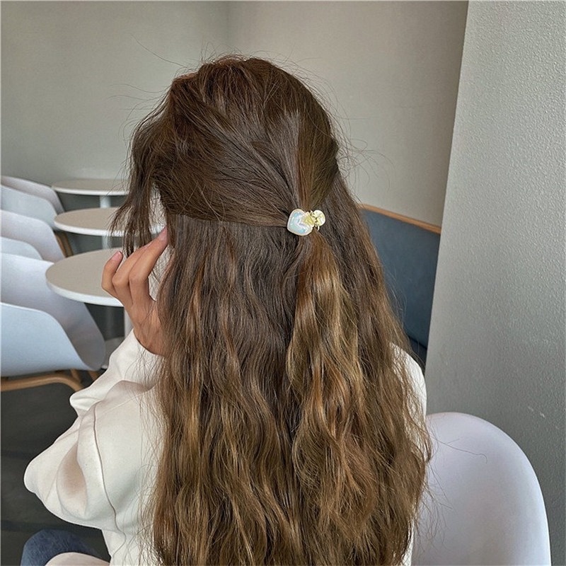 Kẹp Tóc Hình Trái Tim Đính Ngọc Trai Dễ Thương Phong Cách Hàn Quốc Cho Nữ