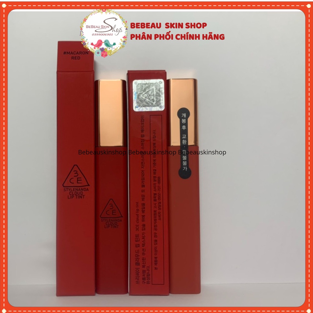 Son kem 3ce Cloud Lip Tint [ BEBEAU ] Son 3CE Mịn Nhẹ Như Mây Macaron Red Needful Immanence Live A Little  Peach Tease