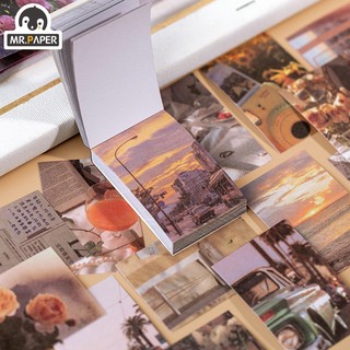Set 50 tờ Sticker Phong Cảnh Vintage nhiều tông màu cực đẹp