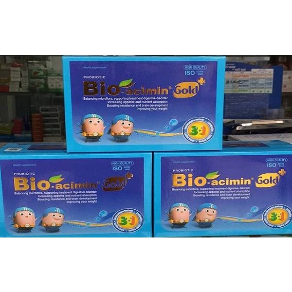 Bioacimin gold - Cốm Bioacimin gold mẫu mới cốm vi sinh cho trẻ biếng ăn hộp 30 gói