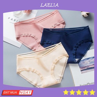 Quần lót nữ🍄[FREE SHIP]🍄Giảm 20k [QUAN LOT NU] Quần lót quần chíp nữ Cotton Muji đính nơ siêu đẹp