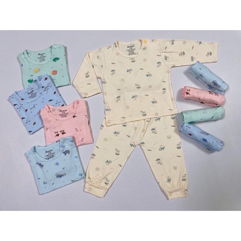 Bộ cho bé cài vai, vải pettit SIÊU MỀM MỊN, co dãn đàn hồi vượt trội - quần áo trẻ em dài tay