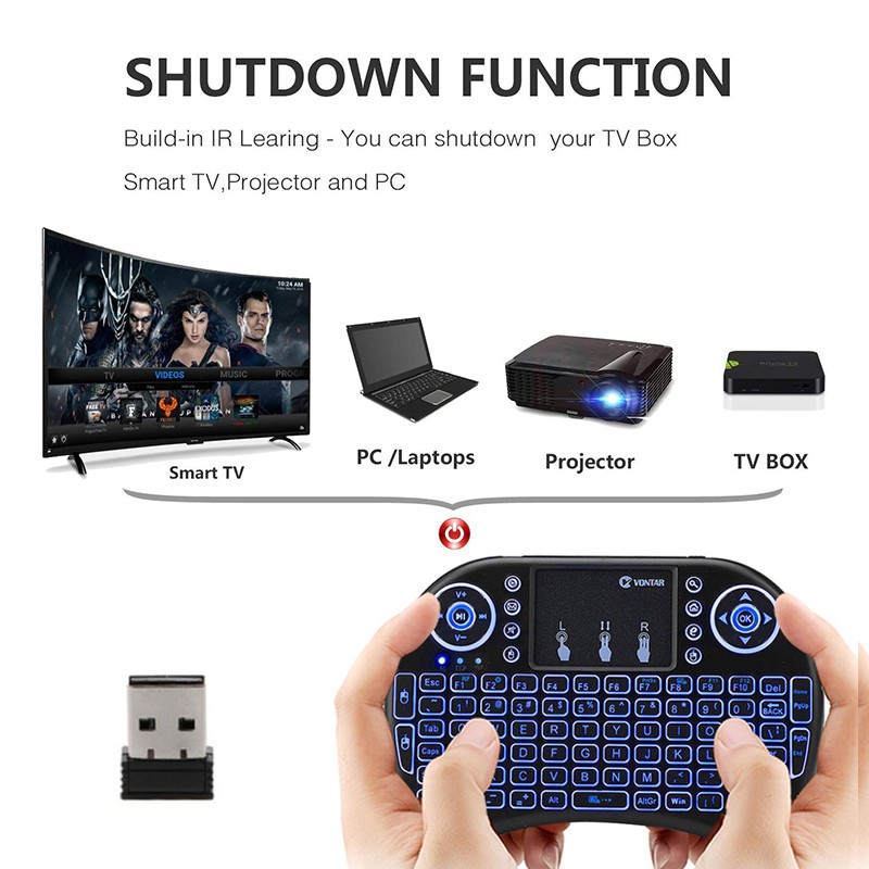 Bàn Phím Không Dây Mini Thông Dụng Cho Pc Android Tv Box