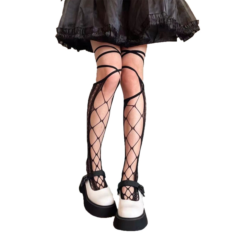Vớ Lưới Cao Qua Gối Phối Dây Cột Hóa Trang Nhân Vật Anime Gothic Nhật Bản Lolita Cho Nữ