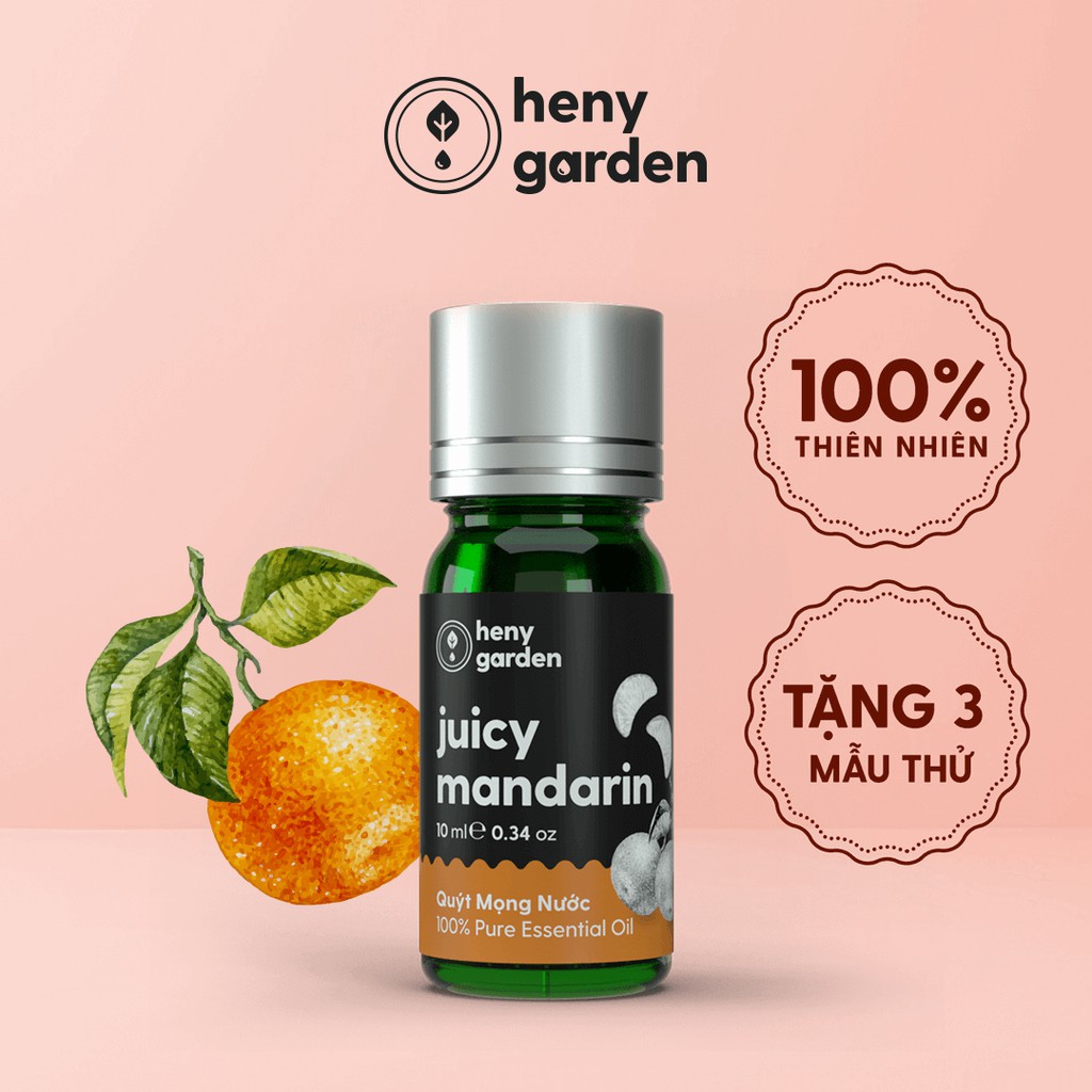 Tinh Dầu Quýt Organic Thiên Nhiên Nguyên Chất Đậm Đặc Xông Thơm Phòng, Làm Nến Thơm HENY GARDEN