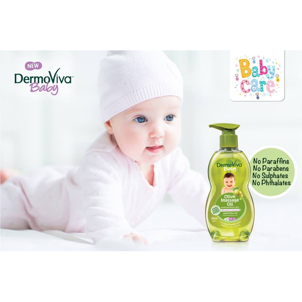Dầu massage olive cho bé - Dermoviva baby olive massage oil 200ml