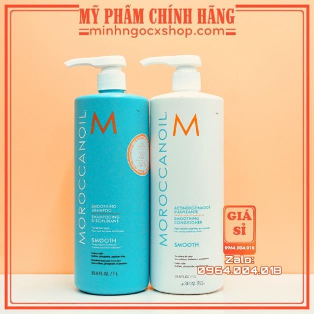 [ Moroccanoil Smooth 1000ml ] Dầu Gội Dầu Xả Suôn Mượt Moroccanoil Smooth 1000ML + 1000ML Chính Hãng - Nhập Khẩu Israel