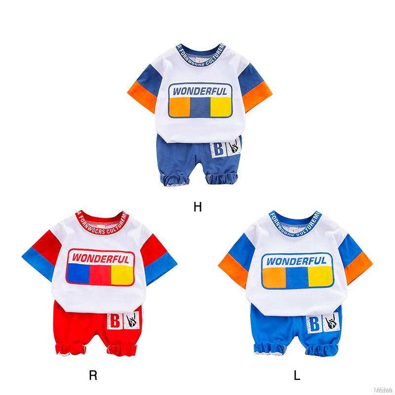 Set Áo Thun Tay Ngắn &amp; Quần Short Cho Bé Trai