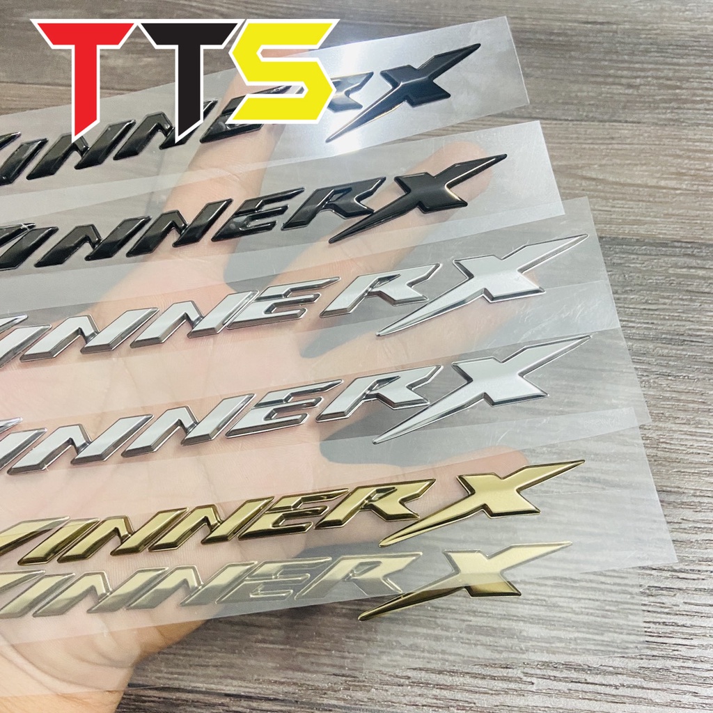 Tem logo 3D chữ nổi WINNER X dán trang trí xe máy Honda Winner X chất liệu nhựa cứng zin xi bóng