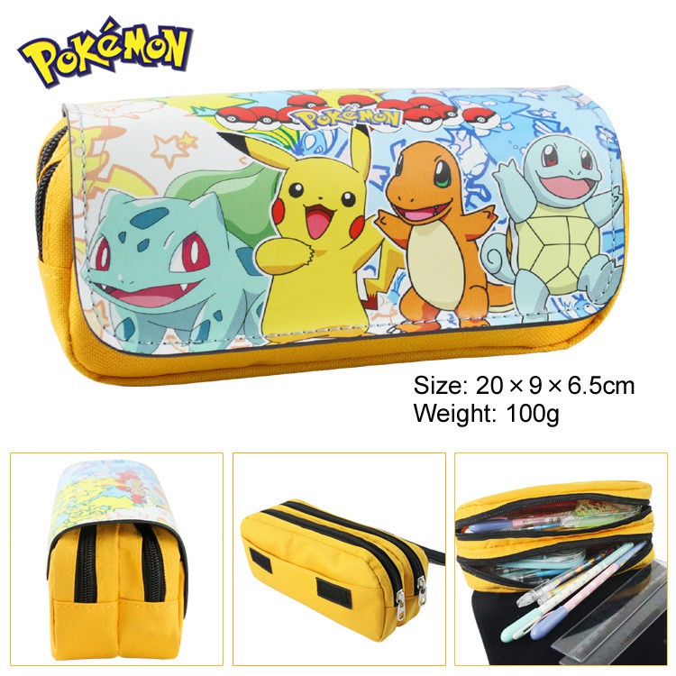 Pokemon 3d PU Canvas Cartoon Pencil Case Boys and Girls School Supplies  Wallet Gifts | Shopee Việt Nam