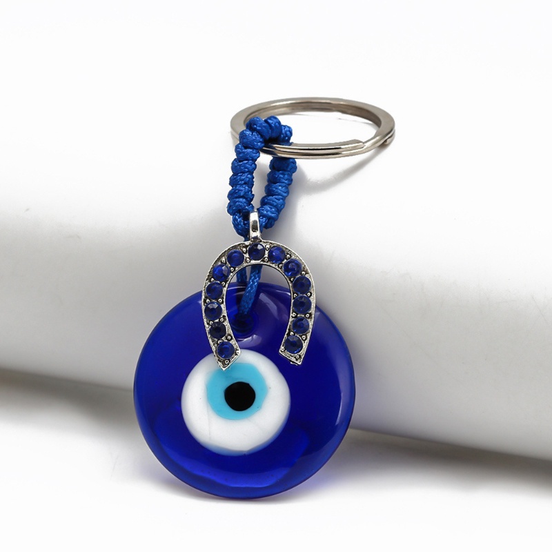 Móc Khóa Hình Đôi Mắt Quỷ May Mắn Màu Xanh Dương Hợp Thời Trang Cho Nam Và Nữ