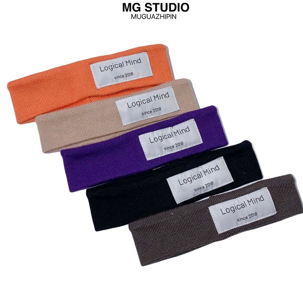 Băng đô MG STUDIO chất liệu vải thêu chữ &quot;Logical Mind&quot;