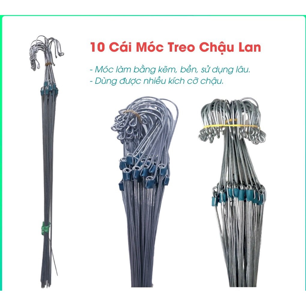 Móc treo chậu lan, chậu treo ban công bằng kẽm, móc 3 chân, dài 70cm chống han gỉ, không gãy, chất liệu kẽm dẻo, dễ uốn