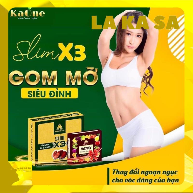 Slim X3 Giảm Cân Tặng Detox + Detox Now + Kẹo Pro Giảm Cân Giảm Mỡ Bụng
