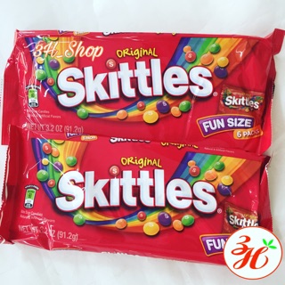 Kẹo Skittles pack 6 gói nhỏ date T3/20 xách tay Mỹ