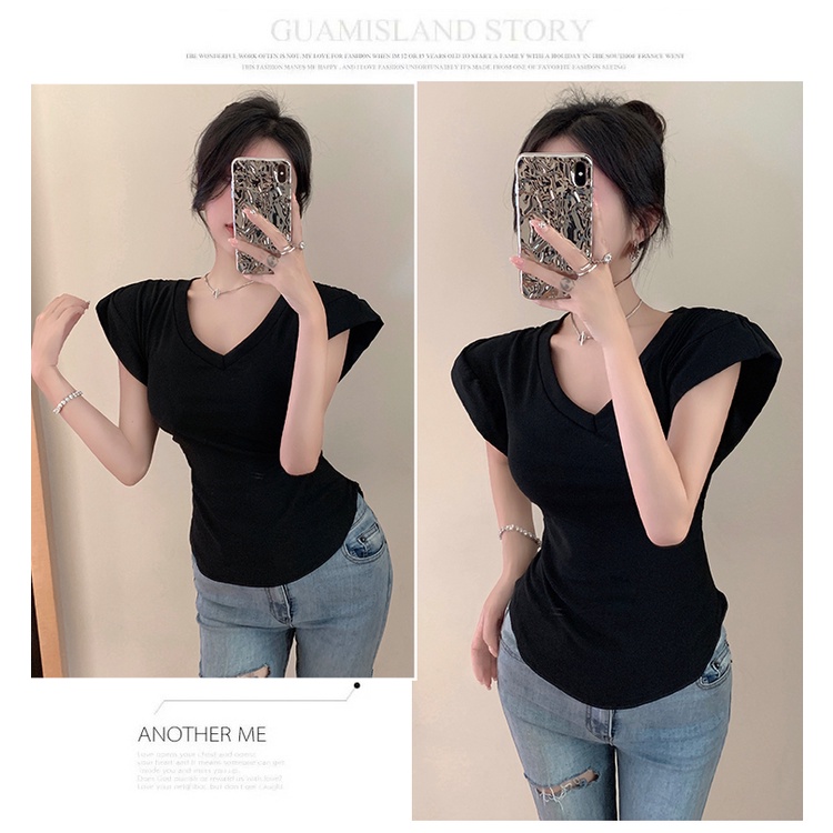 Áo Thun Không Tay Cổ Chữ V Màu Trơn Thời Trang Cho Nữ