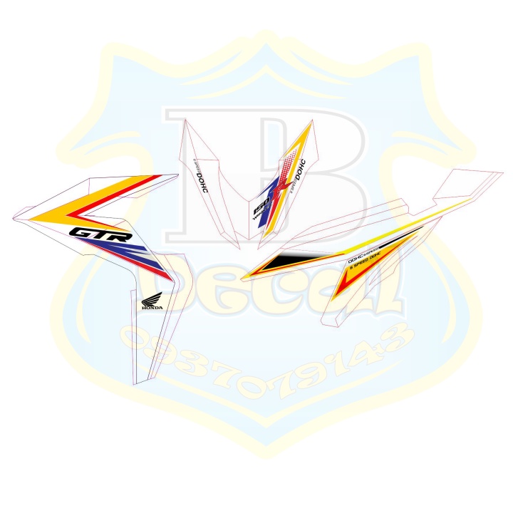 ( Quí khách vui lòng mang ra tiệm cho thợ dán ) Tem winner RS tổ ong đỏ đen