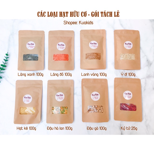 CÁC LOẠI HẠT HỮU CƠ (GÓI TÁCH LẺ)