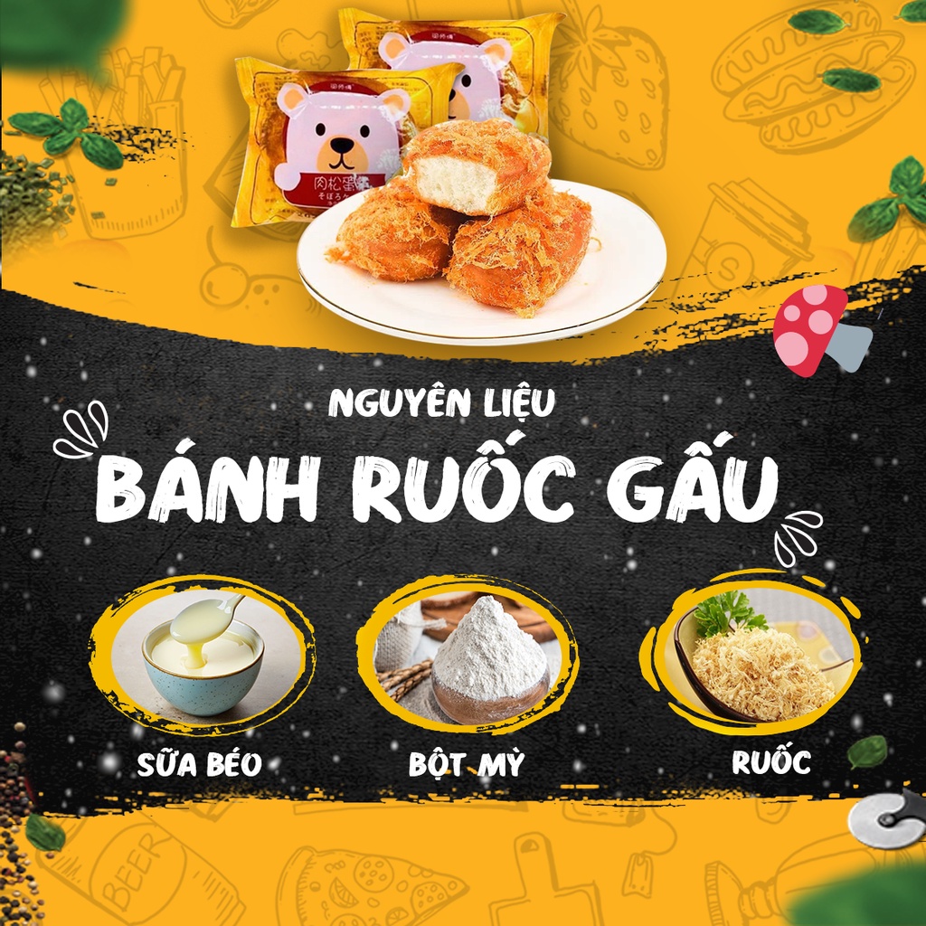 Bánh gấu ruốc đài loan lẻ 1 chiếc 40g thơm ngon đồ ăn vặt  MeoFood MF16