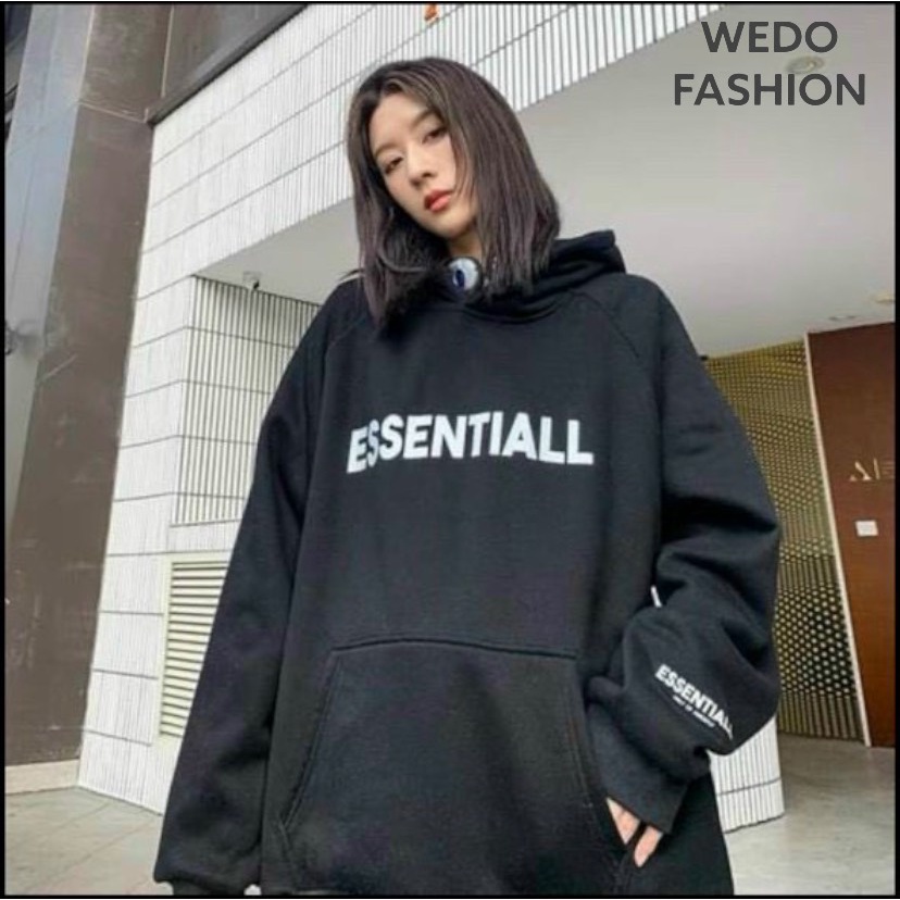 Áo hoodie nam nữ ESSENTIALS chất vải nỉ ngoại y hình, có túi phối nón in tay siêu đẹp WEDO