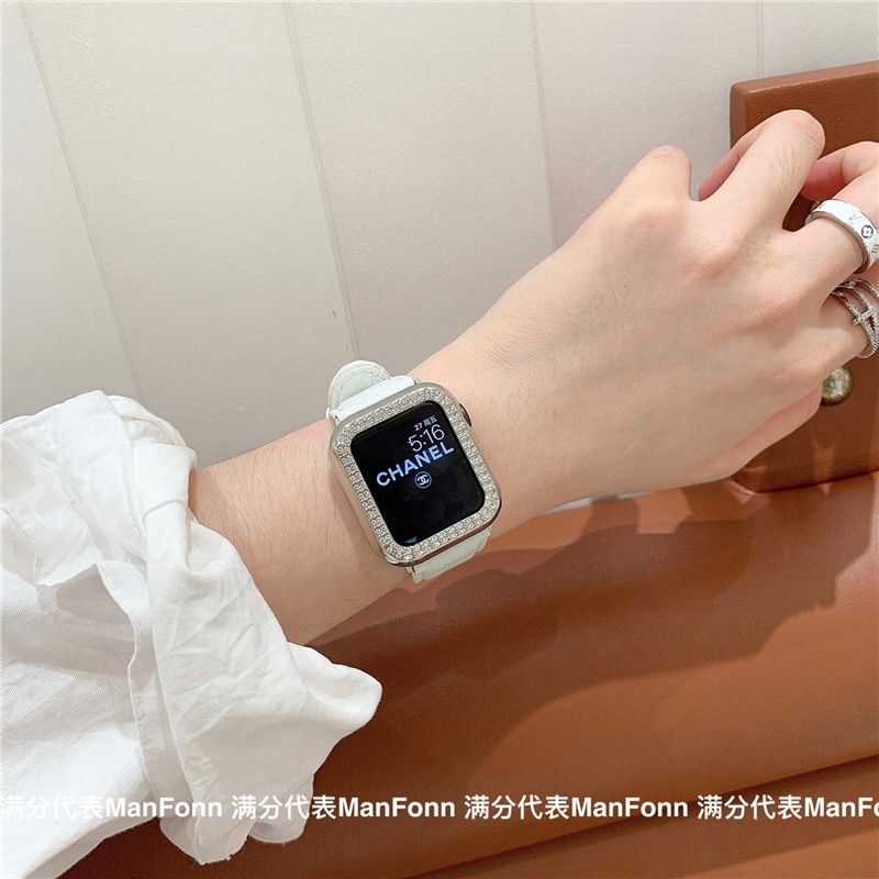 IPHONE Dây Đeo Tay Bằng Da Cho Đồng Hồ Thông Minh Apple Watch Series 6 5 3 4 2 Se (38Mm 40mm 42mm 44mm)
