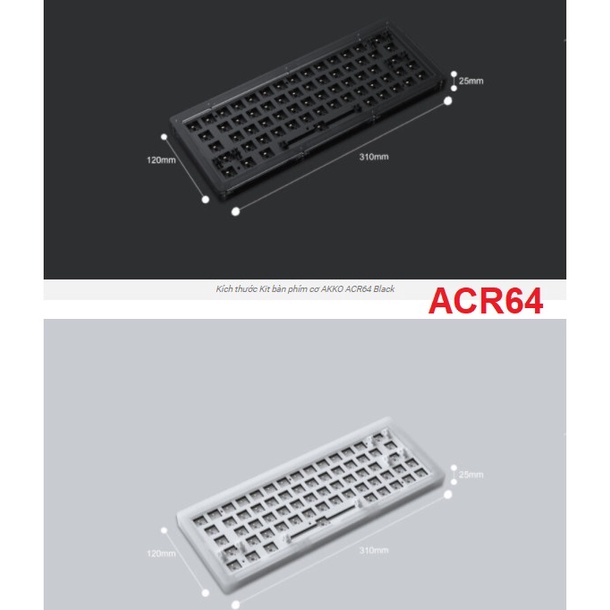 KIT bàn phím cơ AKKO ACR64 / ACR67 / ACR75 Series (Hotswap|RGB|Foam tiêu âm|Gasket Mount)