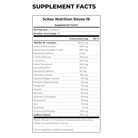 Scitec Nutrition Revex -16  | Giảm Cân Cao Cấp Cực Mạnh - Nhập Khẩu Châu Âu